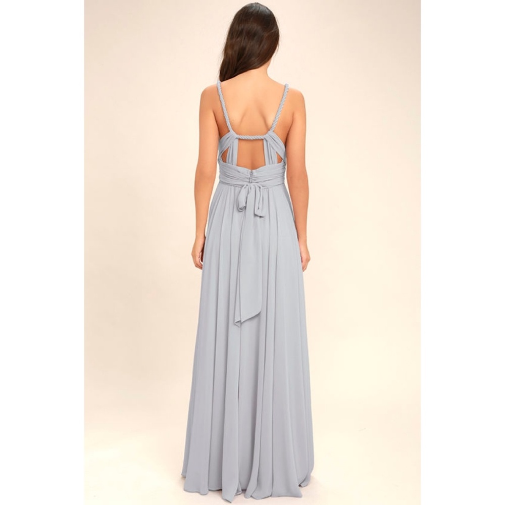 Sold! NWT Lulus Carte Blanche Grey Dress - Picture 4 of 7